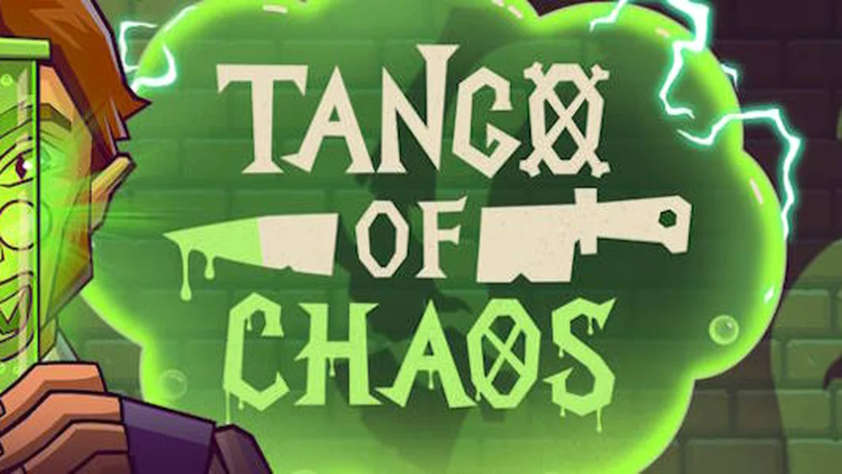 Interface do jogo Tango of Chaos com elementos visuais de laboratório e bobinas mecânicas